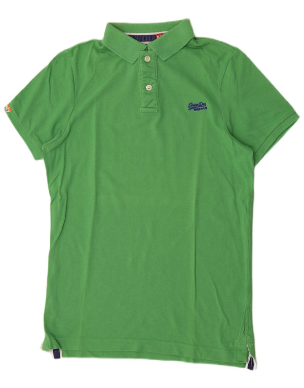 Superdry Mens Polo Shirt 2XL Green Cotton