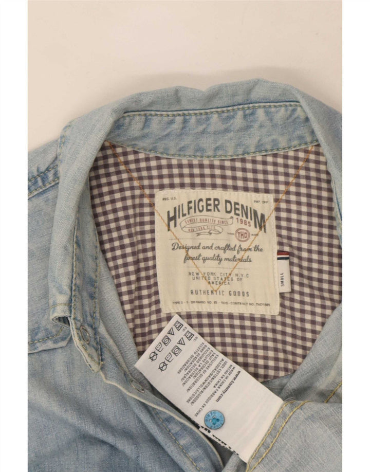 Tommy Hilfiger Mens Denim Shirt Small Blue Cotton
