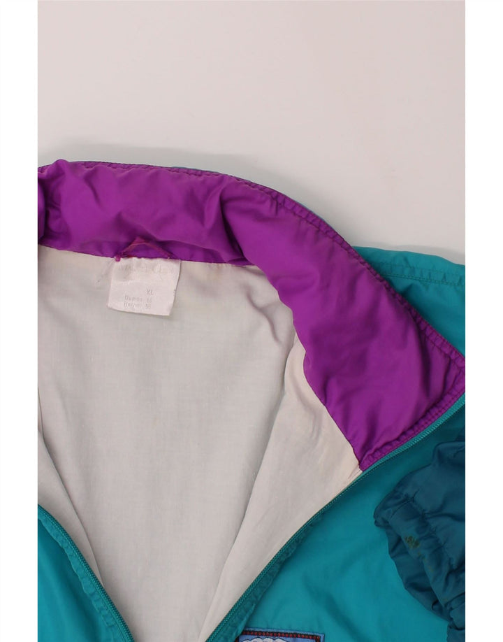 MARCEL CLAIR Mens Hooded Rain Jacket UK 42 XL Blue Colourblock Polyamide Vintage Marcel Clair and Second-Hand Marcel Clair from Messina Hembry 