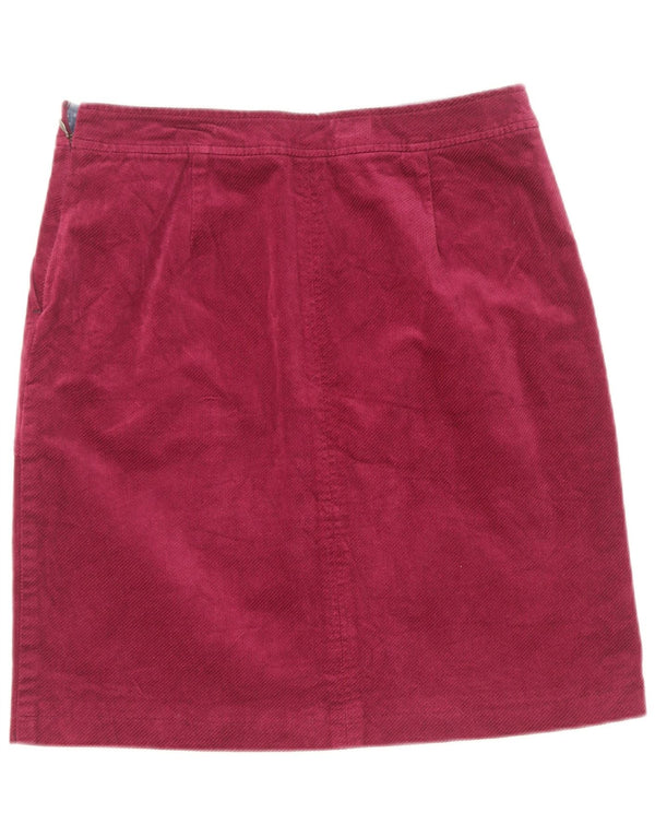 White Stuff Womens Corduroy Skirt UK 10 Small W28 Maroon Cotton