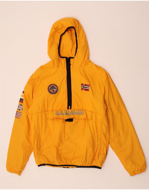 Napapijri Mens Geographic Graphic Hooded Anorak Jacket UK 34 XS Yellow