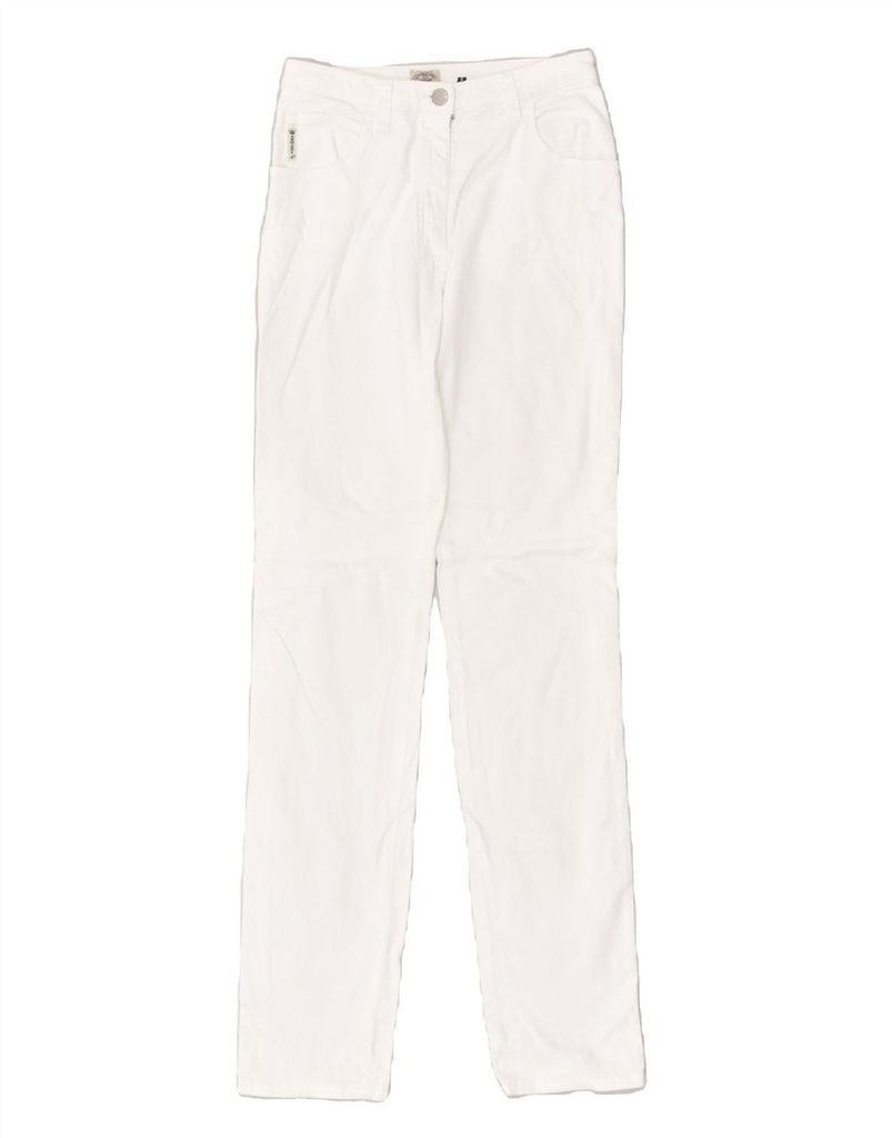 ARMANI Womens Slim Casual Trousers W26 L32  White Cotton | Vintage Armani | Thrift | Second-Hand Armani | Used Clothing | Messina Hembry 