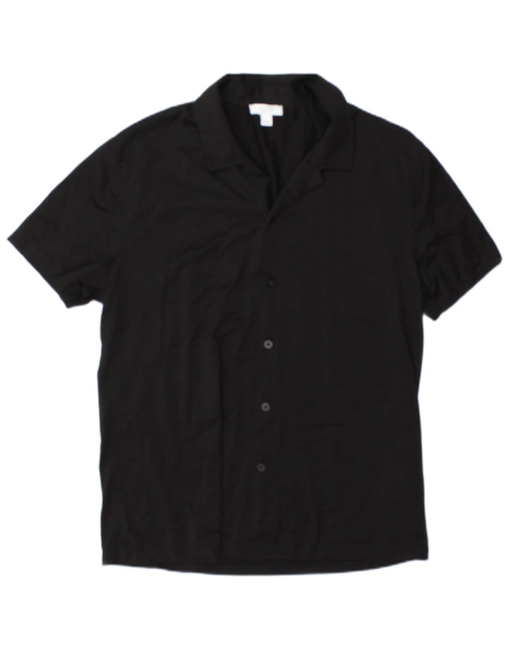 Reiss Mens Short Sleeve Shirt Large Black Cotton