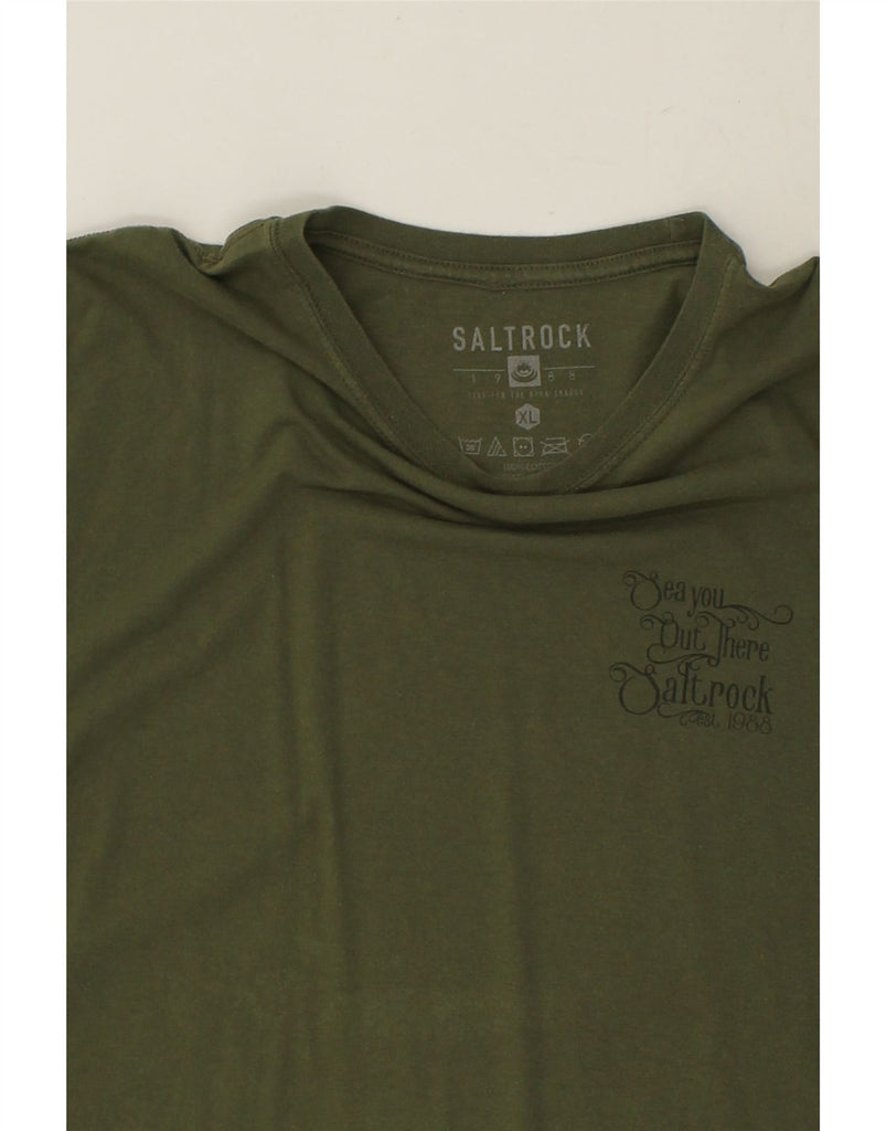 SALTROCK Mens Graphic T-Shirt Top XL Khaki Cotton | Vintage Saltrock | Thrift | Second-Hand Saltrock | Used Clothing | Messina Hembry 