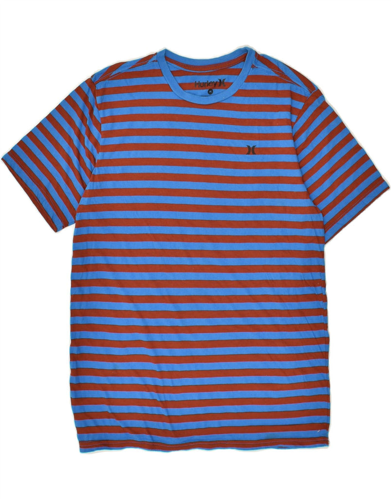 HURLEY Mens T-Shirt Top Medium Blue Striped Cotton | Vintage Hurley | Thrift | Second-Hand Hurley | Used Clothing | Messina Hembry 