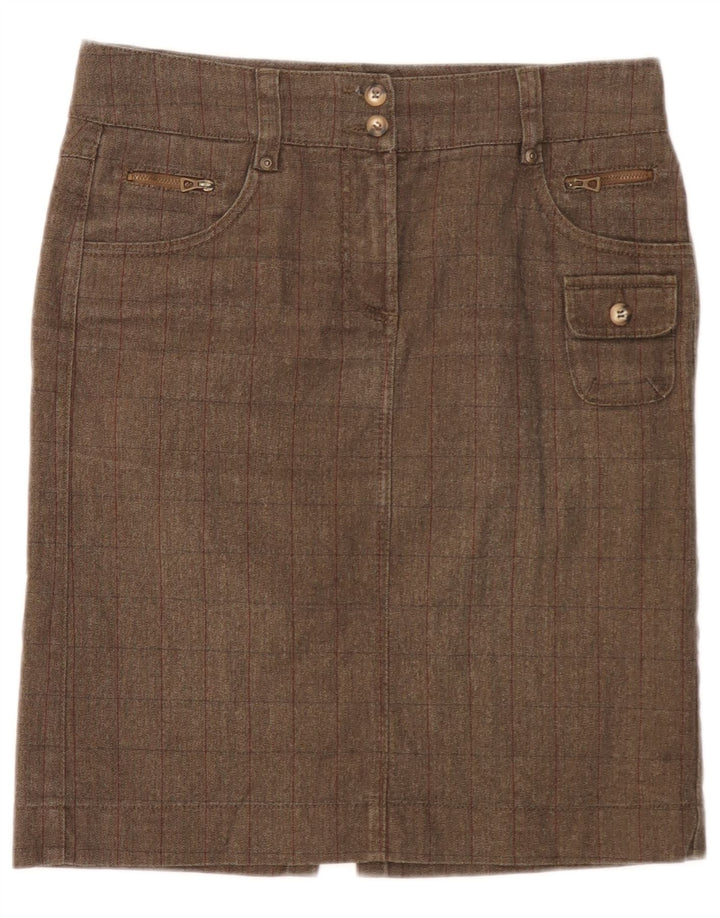Marlboro Classics Womens Cargo Skirt EU 42 Large W32 Brown Herringbone