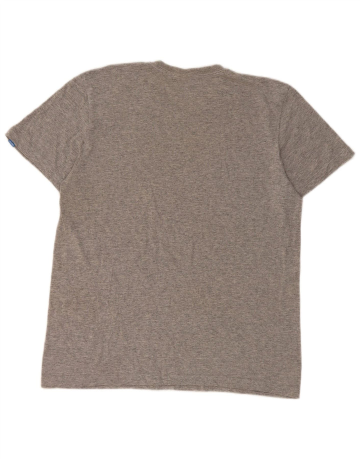 Adidas Mens Graphic T-Shirt Top Medium Grey Flecked Cotton