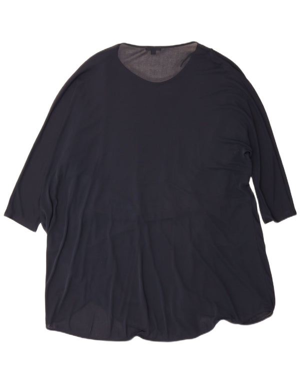 Cos Womens 3/4 Sleeve Oversized Tunic Dress UK 14 Medium Navy Blue Acetate