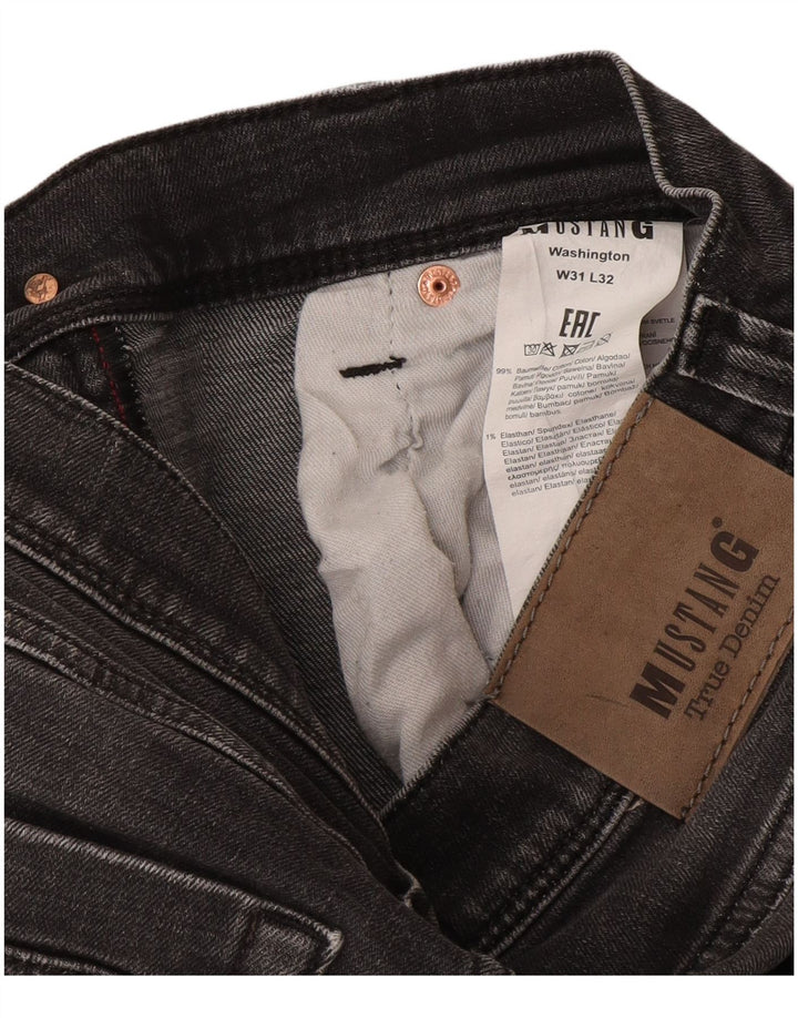 Mustang Mens Washington Straight Jeans W31 L32 Grey Cotton