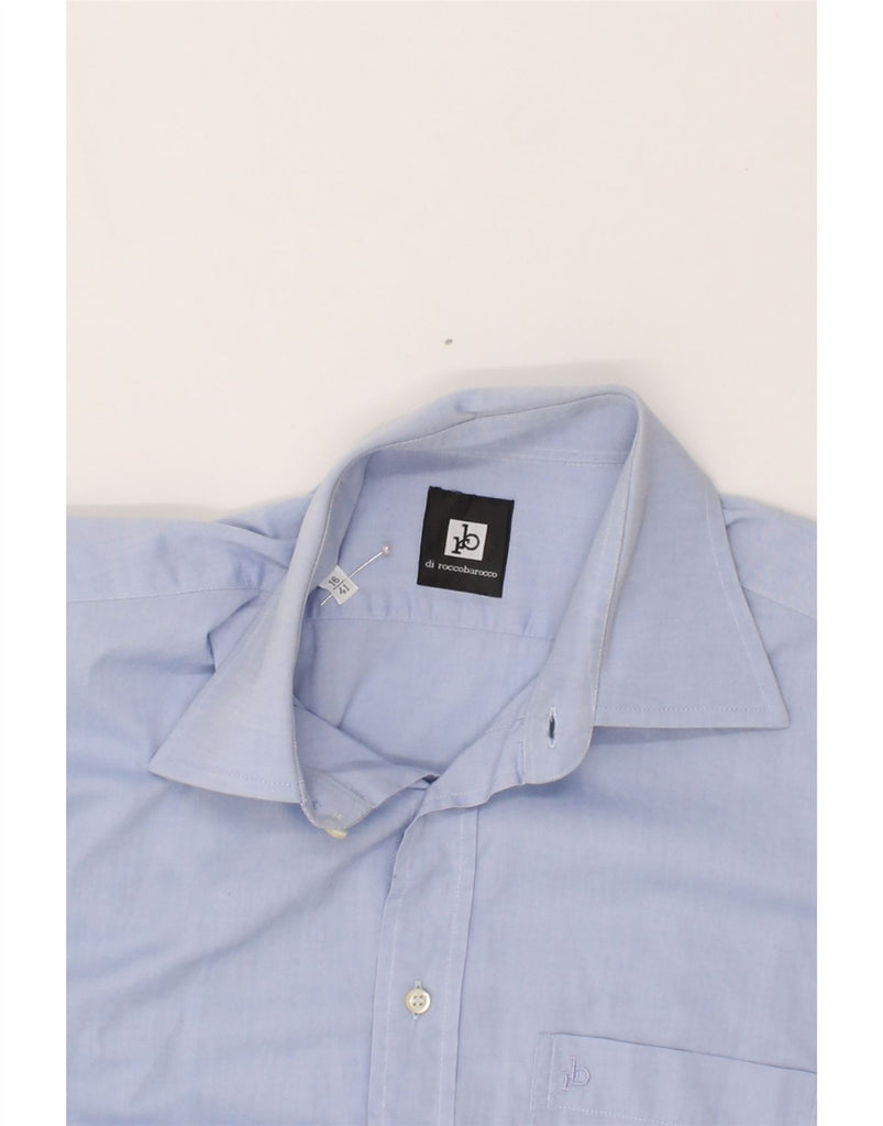 ROCCOBAROCCO Mens Shirt Size 16 Large Blue Cotton Vintage Roccobarocco and Second-Hand Roccobarocco from Messina Hembry 