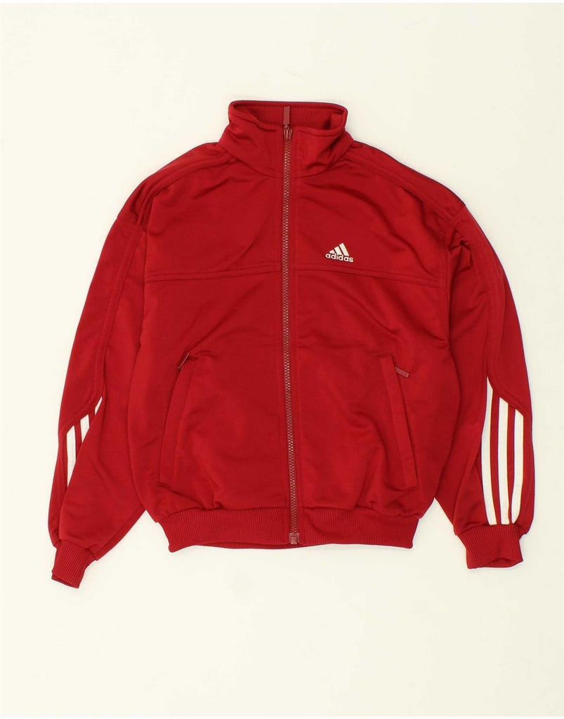 ADIDAS Boys Tracksuit Top Jacket 9-10 Years Red Polyester Vintage Adidas and Second-Hand Adidas from Messina Hembry 