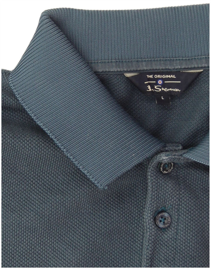 Ben Sherman Mens Polo Shirt Large Blue Cotton