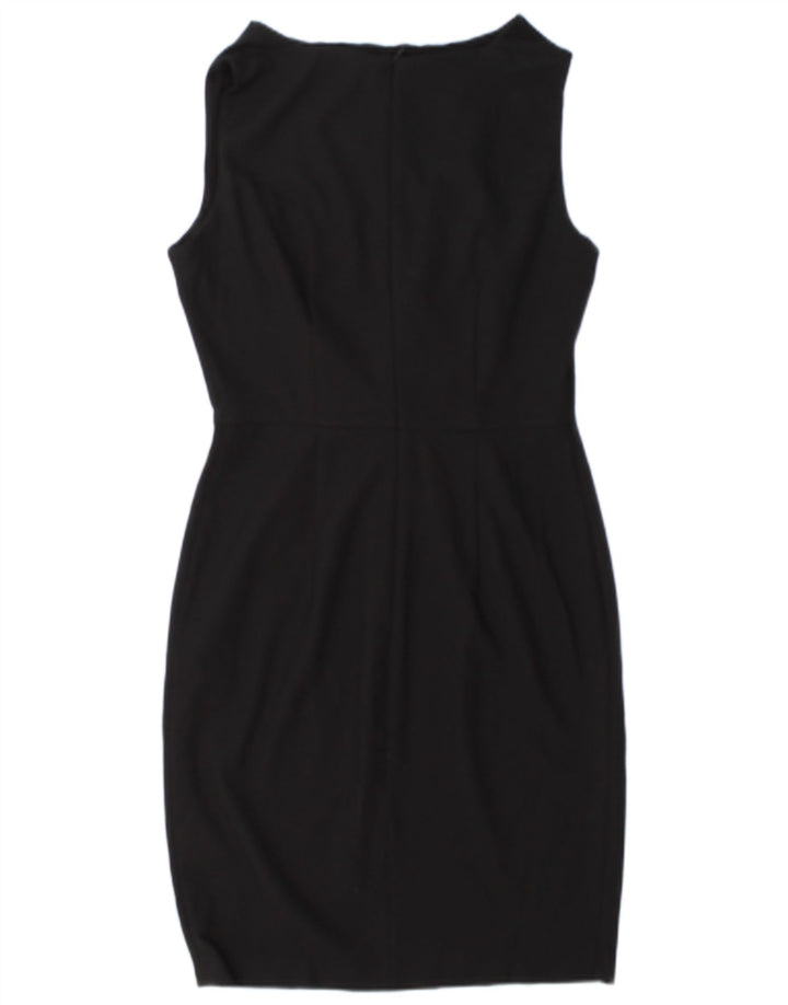 Zara Womens Sleeveless Sheath Dress UK 14 Medium Black Polyester