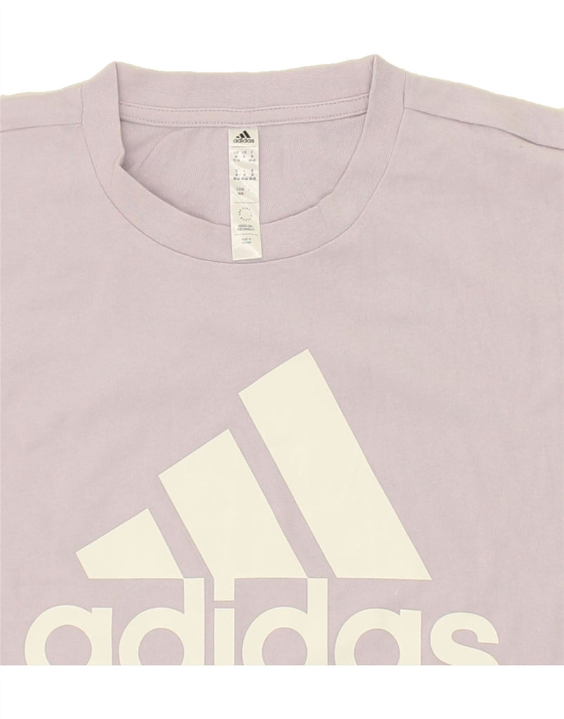 ADIDAS Womens Graphic T-Shirt Top UK 12-14 Medium Purple Cotton | Vintage Adidas | Thrift | Second-Hand Adidas | Used Clothing | Messina Hembry 