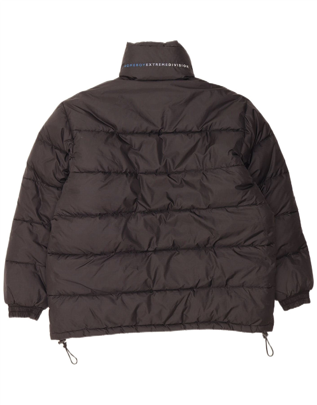 Vintage Mens Graphic Loose Fit Padded Jacket UK 38 Medium Black Nylon