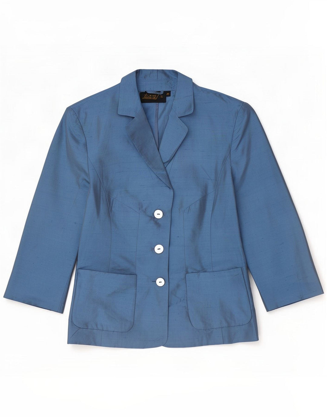 Luisa Spagnoli Womens 3 Button Blazer Jacket IT 40 Small Blue Silk