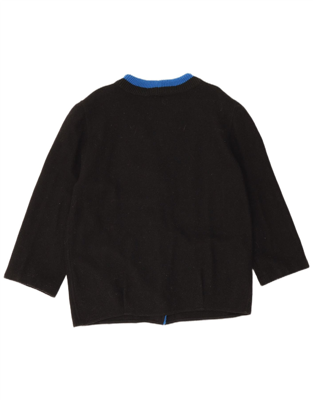 Easy Womens 3/4 Sleeve Cardigan Sweater EU 44 XL Black Wool