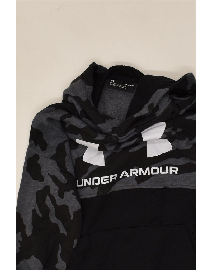 UNDER ARMOUR Boys Graphic Hoodie Jumper 10-11 Years Black Colourblock | Vintage Under Armour | Thrift | Second-Hand Under Armour | Used Clothing | Messina Hembry 
