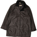 Vintage Womens Leather Coat UK 24 4XL Black Leather