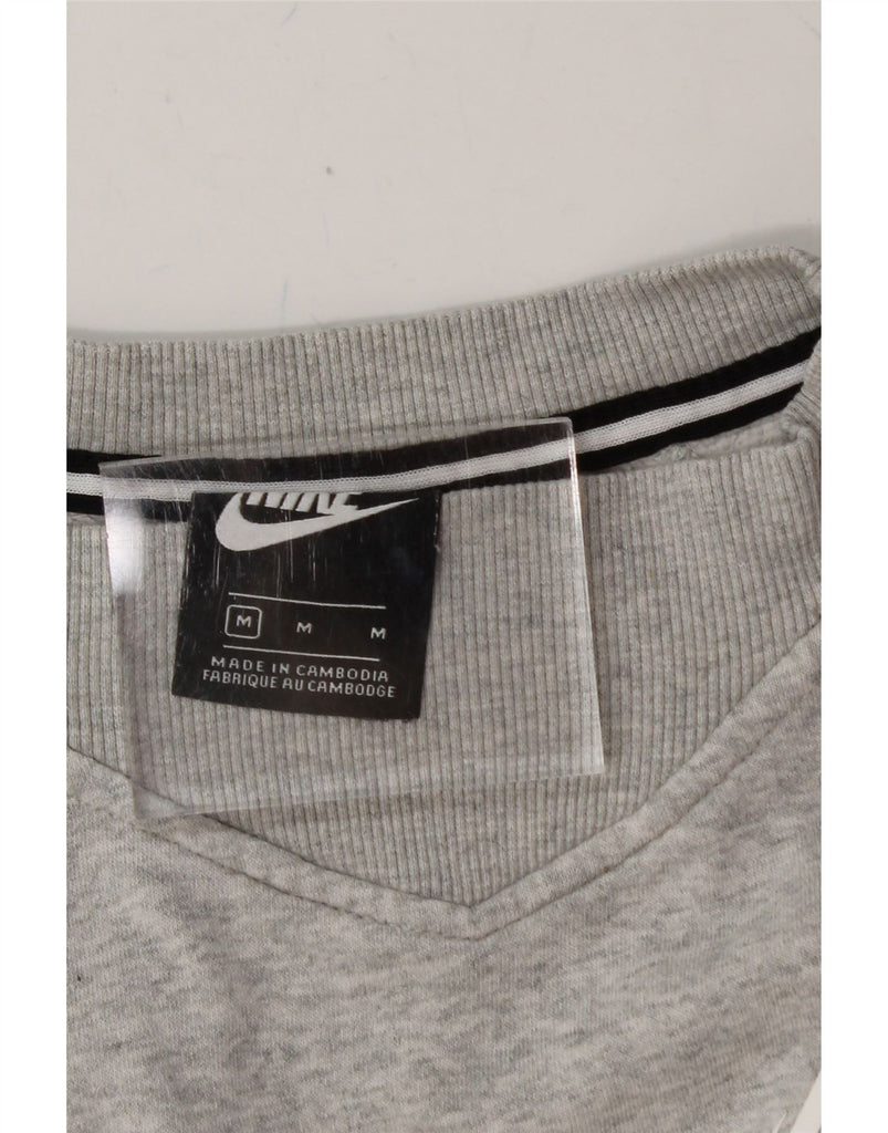 NIKE Womens Oversized Sweatshirt Jumper UK 14 Medium Grey Flecked Cotton Vintage Nike and Second-Hand Nike from Messina Hembry 