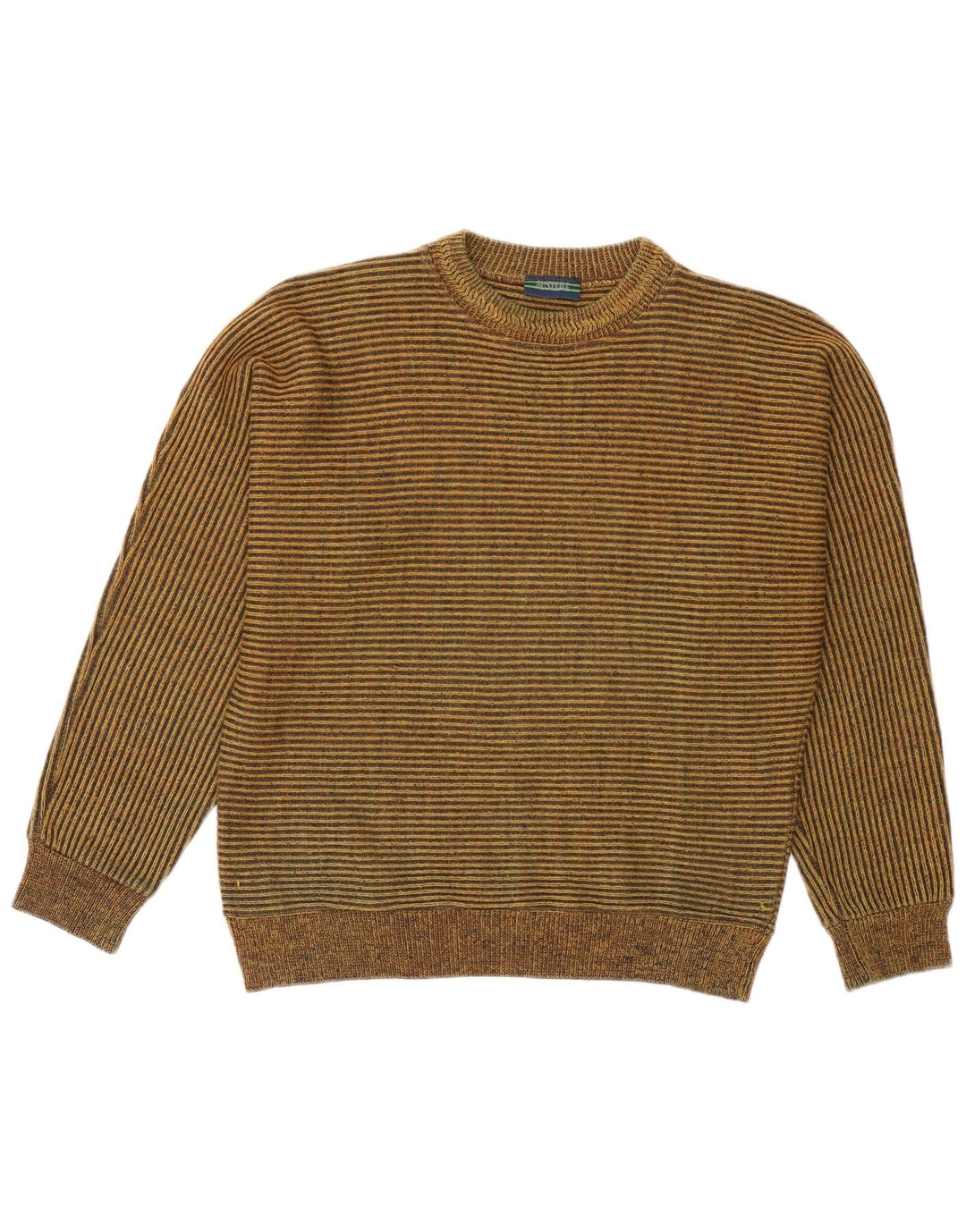 Vintage Mens Crew Neck Jumper Sweater Medium Multicoloured Striped