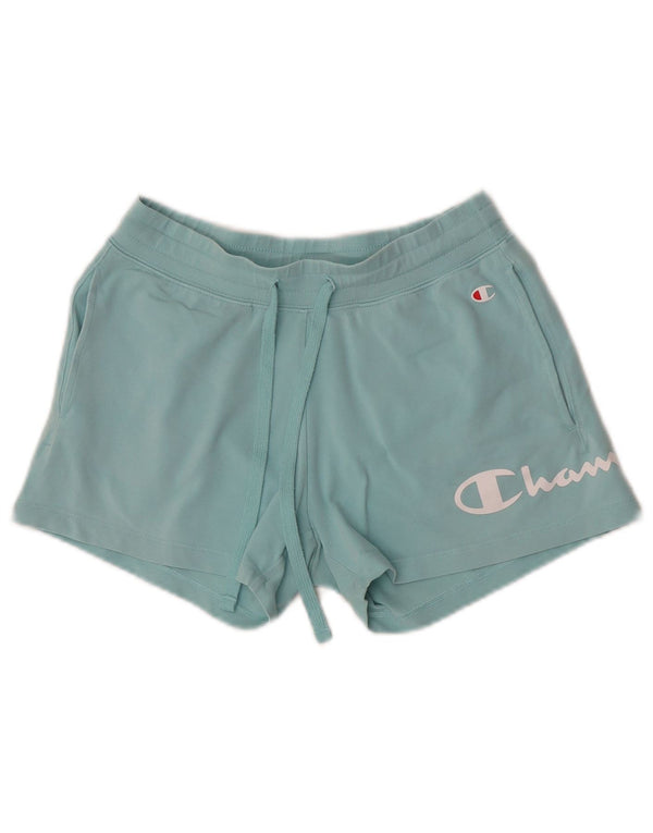 Champion Womens Graphic Sport Shorts UK 4 XS Turquoise