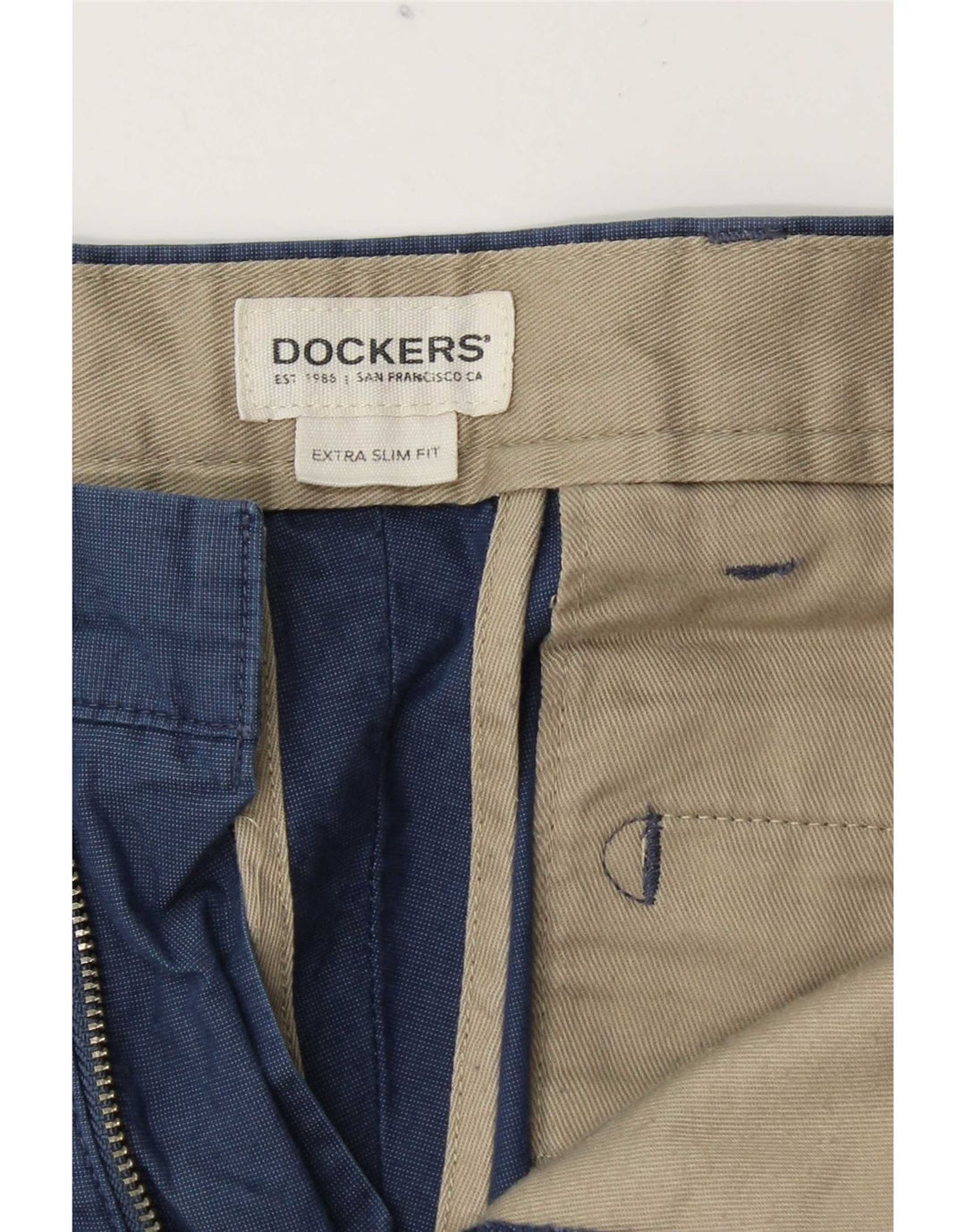 Dockers Mens Extra Sim Fit Chino Trousers W32 L29 Navy Blue