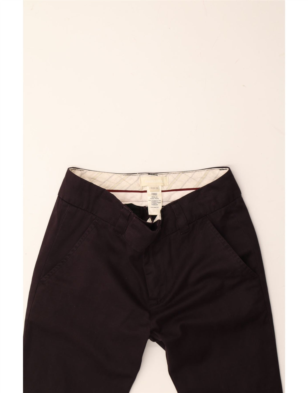 DIESEL Womens Slim Chino Trousers W25 L27 Purple Cotton Vintage Diesel and Second-Hand Diesel from Messina Hembry 