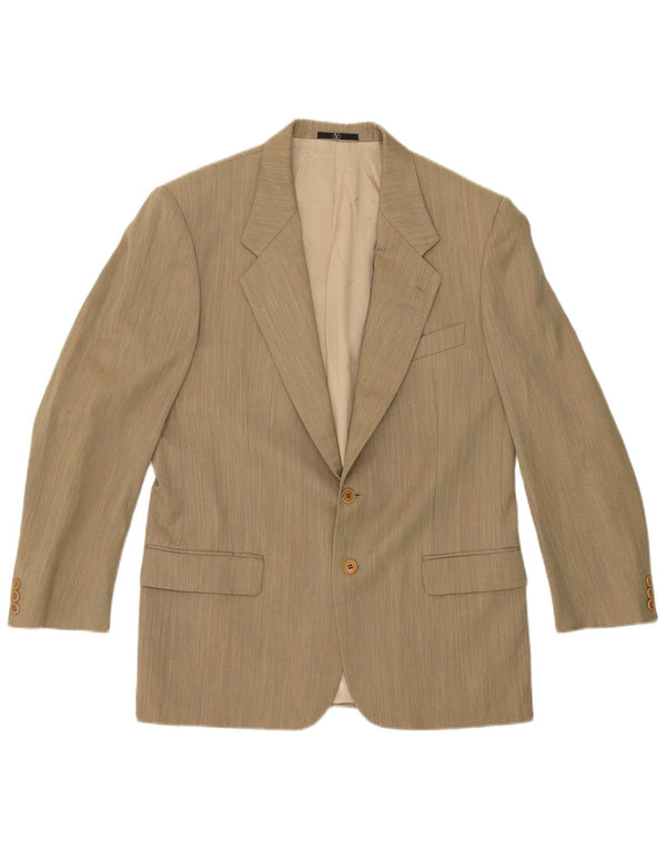 Valentino Mens 2 Button 2 Piece Suit UK 42 XL W38 L28 Beige