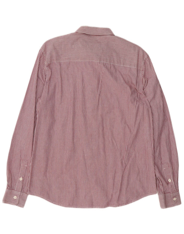 WRANGLER Mens Shirt Large Red Striped Cotton