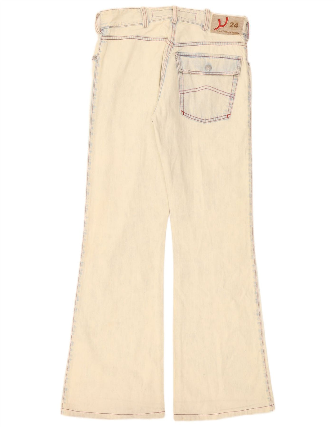 Armani Womens Flared Jeans W31 L31 Off White Cotton