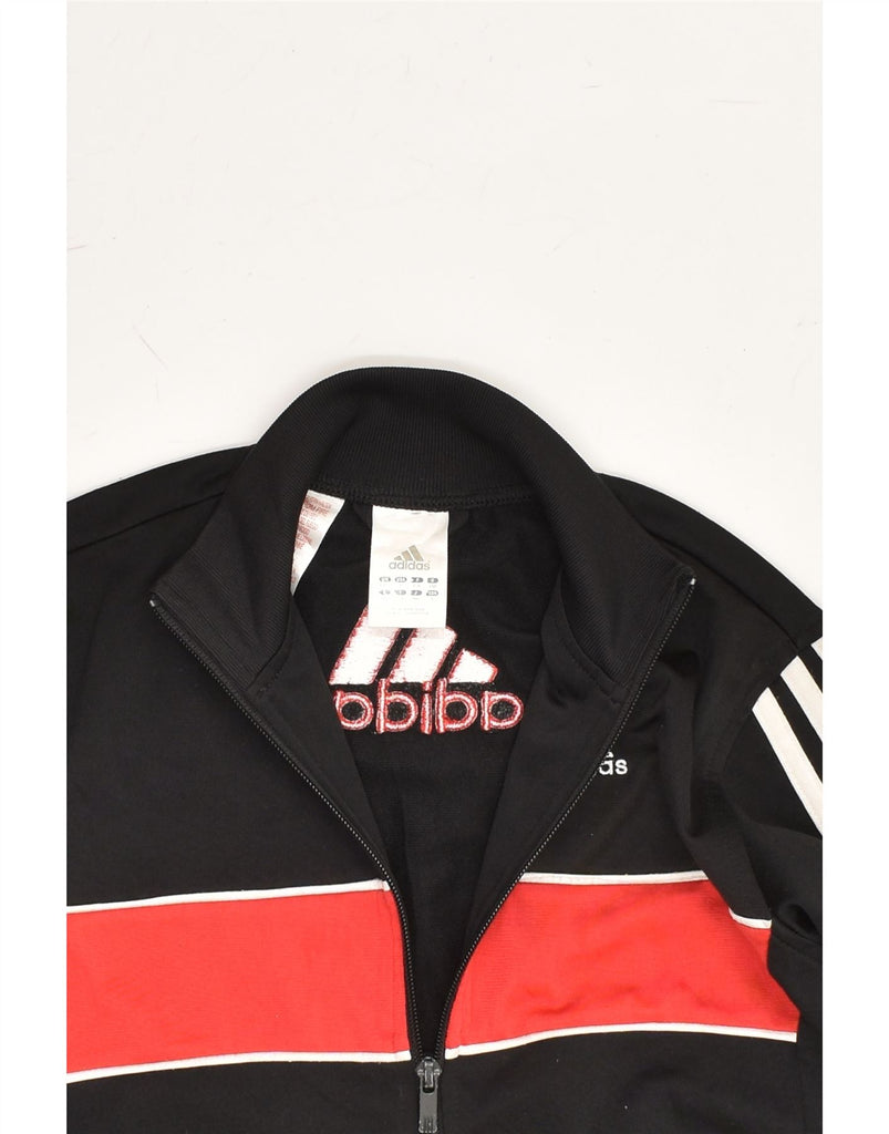 ADIDAS Boys Graphic Tracksuit Top Jacket 9-10 Years Black Colourblock | Vintage Adidas | Thrift | Second-Hand Adidas | Used Clothing | Messina Hembry 