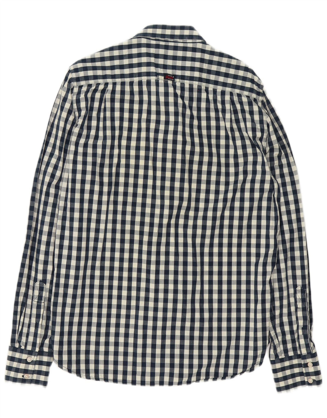 Superdry Mens Shirt Large Navy Blue Gingham Cotton