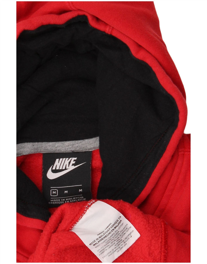 Nike Mens Graphic Hoodie Jumper Medium Red Cotton