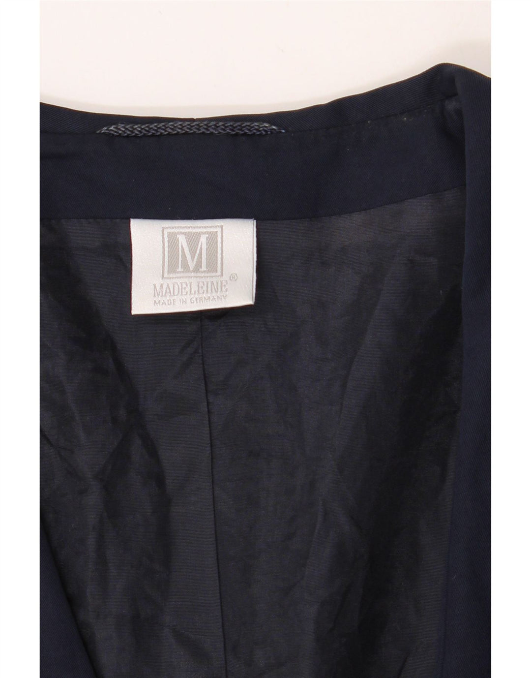 MADELEINE Womens Double Breasted Blazer Jacket UK 14 Medium Navy Blue Vintage Madeleine and Second-Hand Madeleine from Messina Hembry 