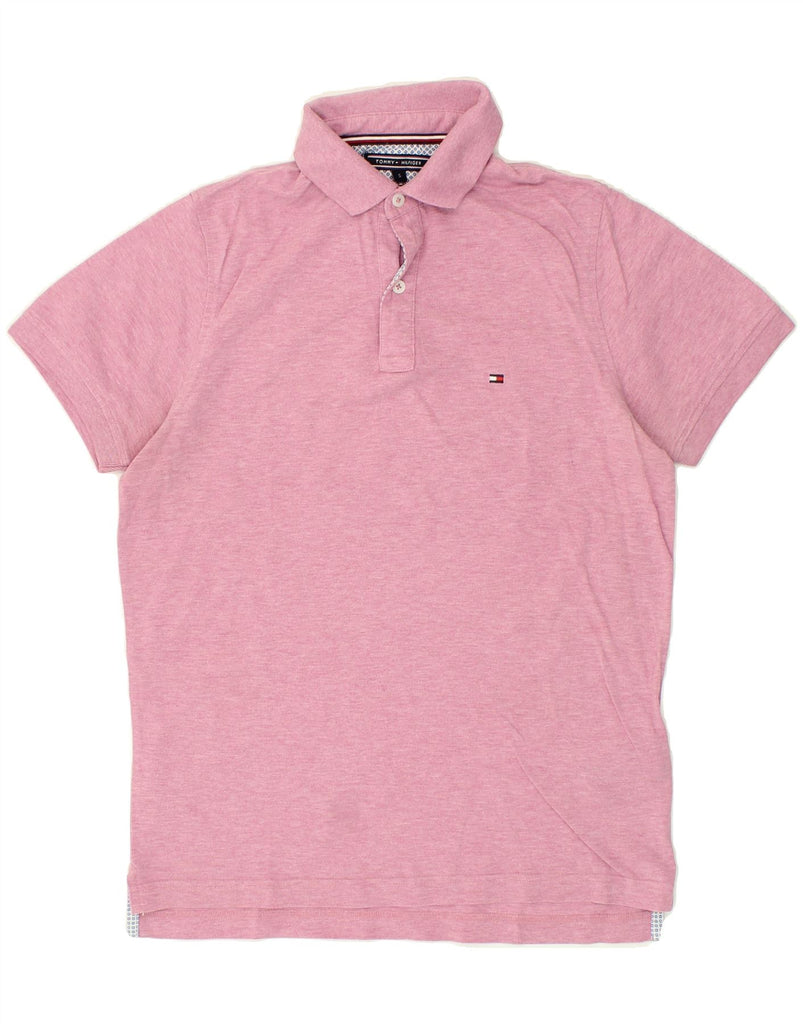 TOMMY HILFIGER Mens Slim Fit Polo Shirt Small Pink Cotton | Vintage Tommy Hilfiger | Thrift | Second-Hand Tommy Hilfiger | Used Clothing | Messina Hembry 