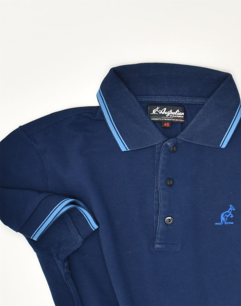 AUSTRALIAN Mens Polo Shirt IT 46 Small Navy Blue Cotton | Vintage AUSTRALIAN | Thrift | Second-Hand AUSTRALIAN | Used Clothing | Messina Hembry 