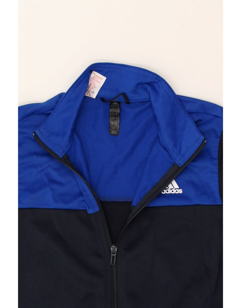 ADIDAS Boys Tracksuit Top Jacket 13-14 Years Navy Blue Colourblock | Vintage Adidas | Thrift | Second-Hand Adidas | Used Clothing | Messina Hembry 