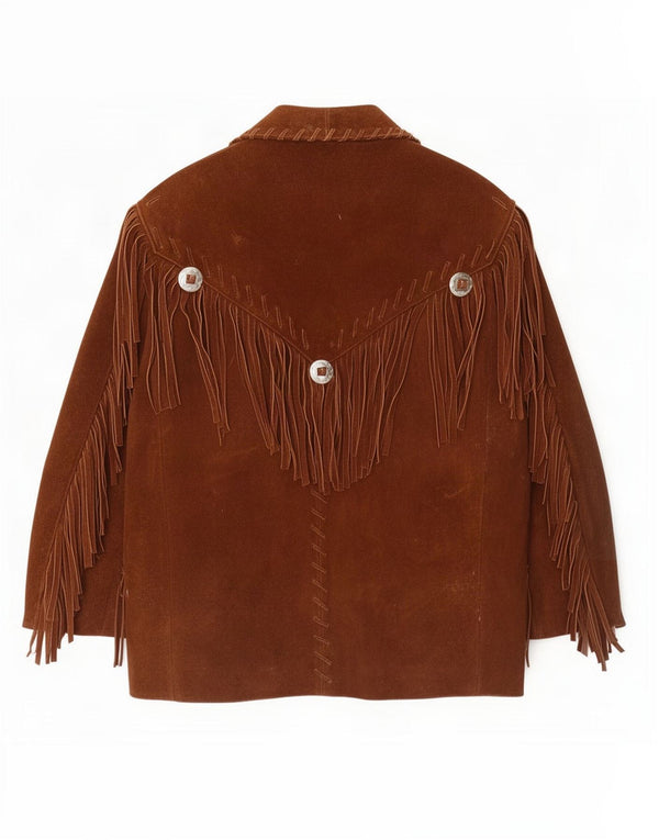 Vintage Mens 3/4 Sleeve Suede Jacket UK 38 Medium Brown Western