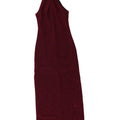 Vintage Womens Maxi Halter Dress UK 8 Small Maroon Flecked Polyester