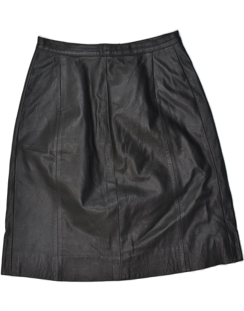 VINTAGE Womens Leather Skirt W30 Medium Black | Vintage Vintage | Thrift | Second-Hand Vintage | Used Clothing | Messina Hembry 