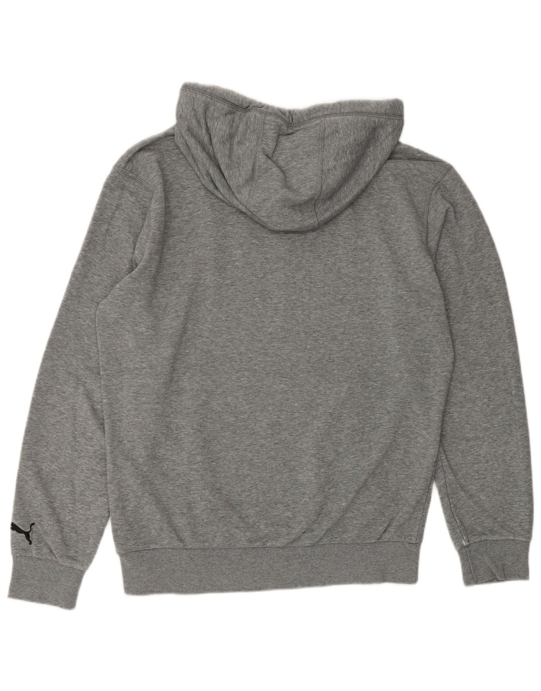 PUMA Mens Graphic Hoodie Jumper Small Grey Flecked Polyester