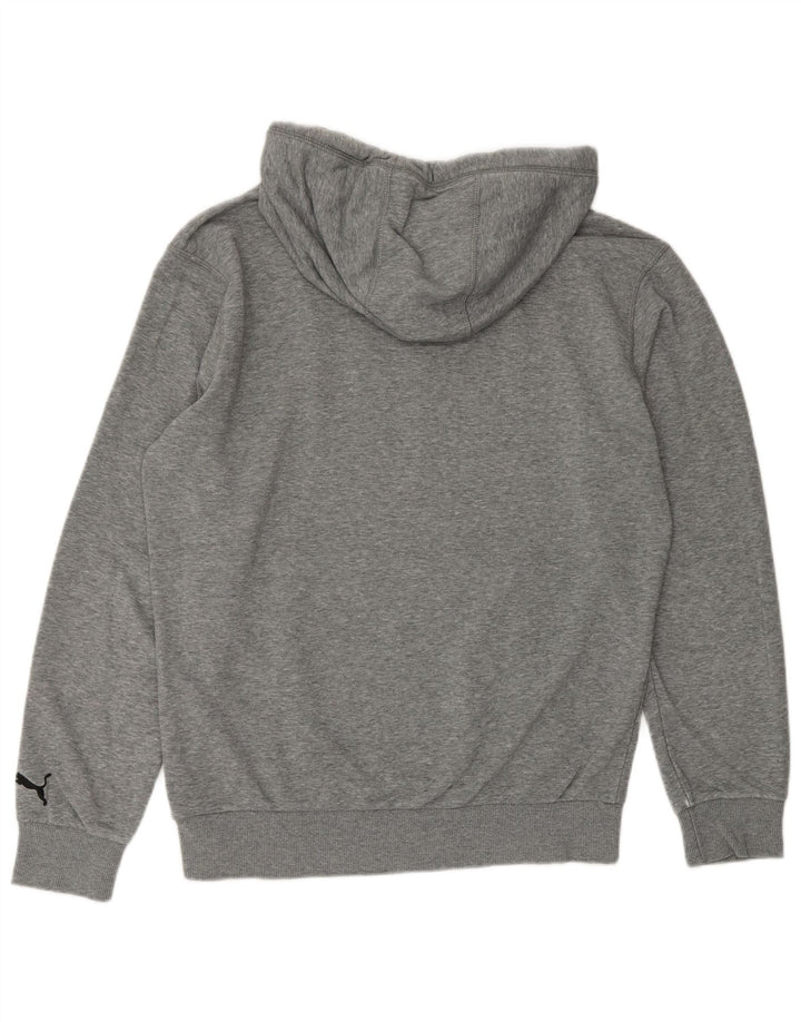 PUMA Mens Graphic Hoodie Jumper Small Grey Flecked Polyester