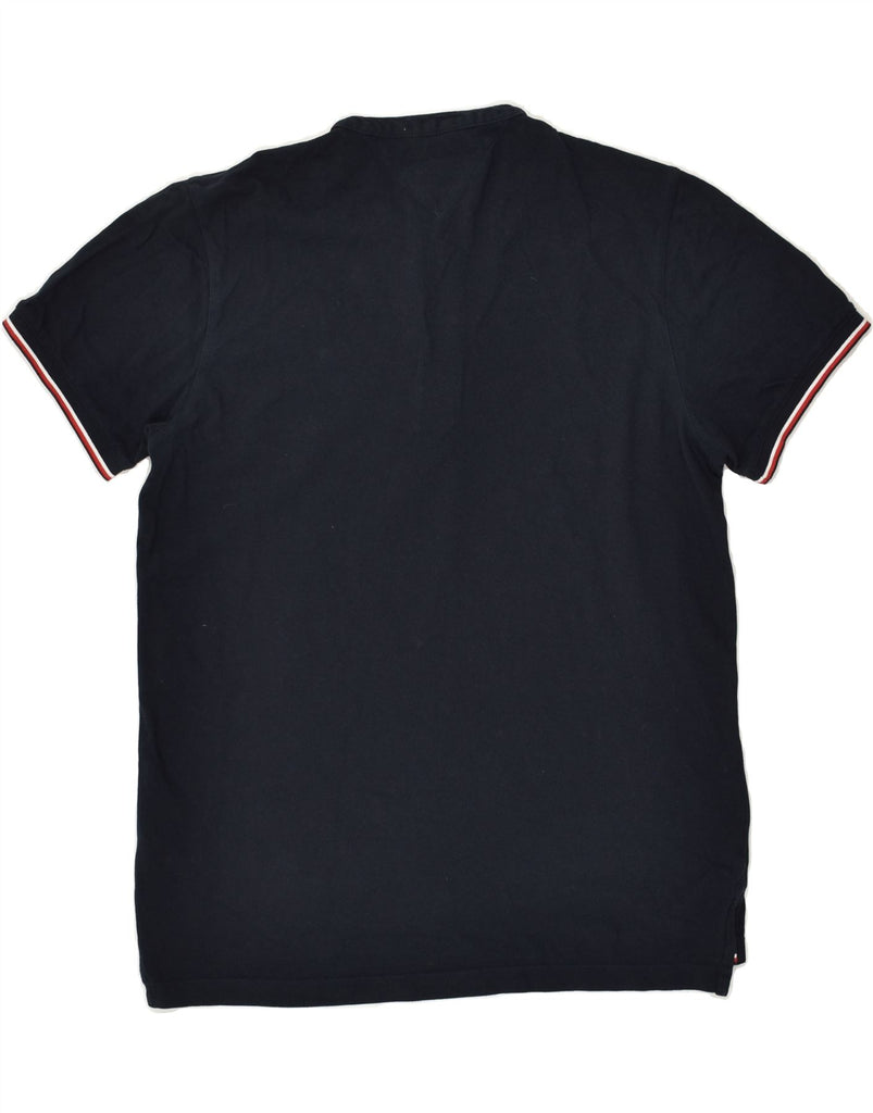 TOMMY HILFIGER Mens Slim Fit Polo Shirt Medium Navy Blue Cotton | Vintage Tommy Hilfiger | Thrift | Second-Hand Tommy Hilfiger | Used Clothing | Messina Hembry 
