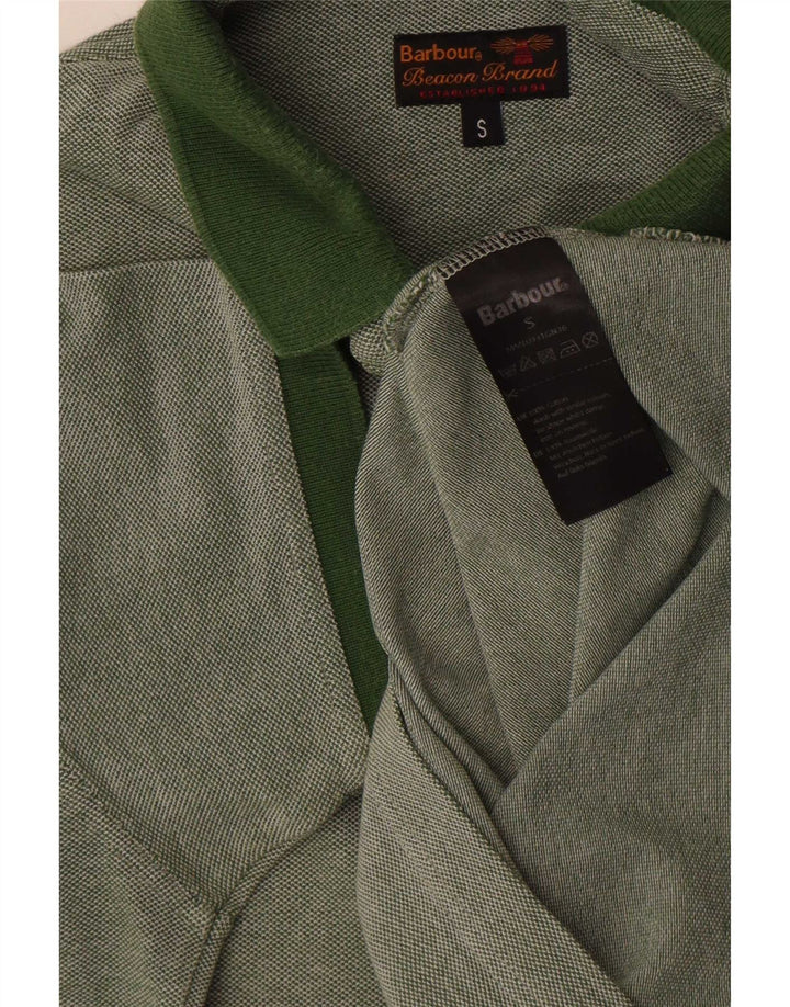 Barbour Mens Polo Shirt Small Green Cotton