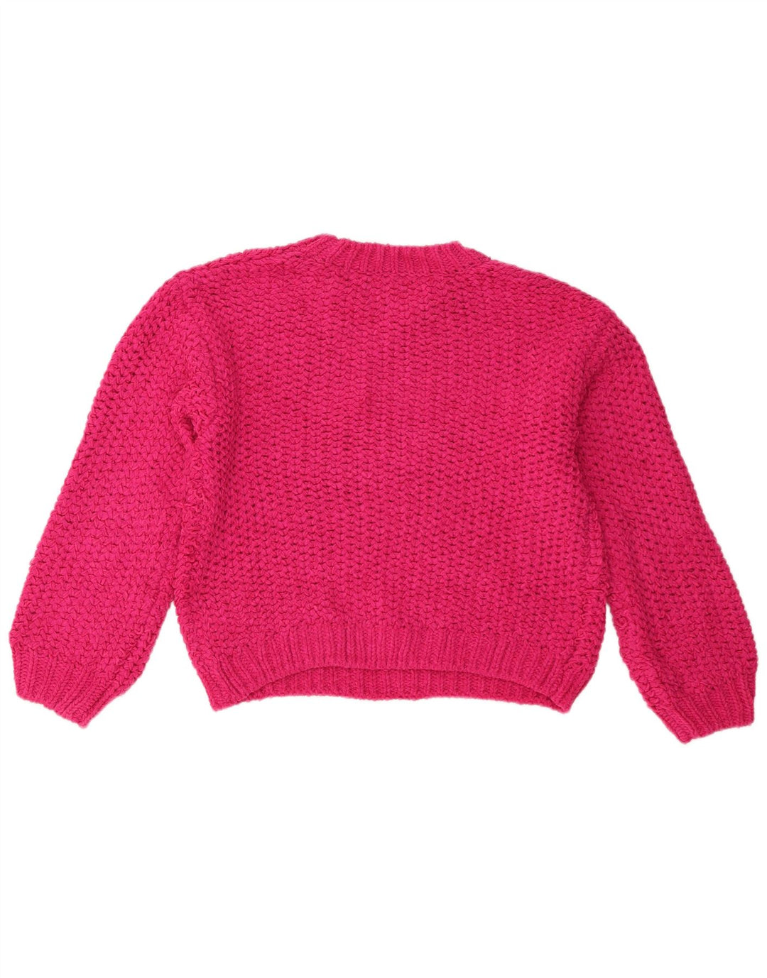 Zara Girls Crew Neck Jumper Sweater 13-14 Years Pink Polyester