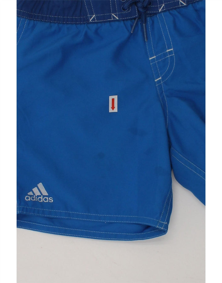 ADIDAS Boys Graphic Swimming Shorts 7-8 Years Blue Polyester | Vintage Adidas | Thrift | Second-Hand Adidas | Used Clothing | Messina Hembry 