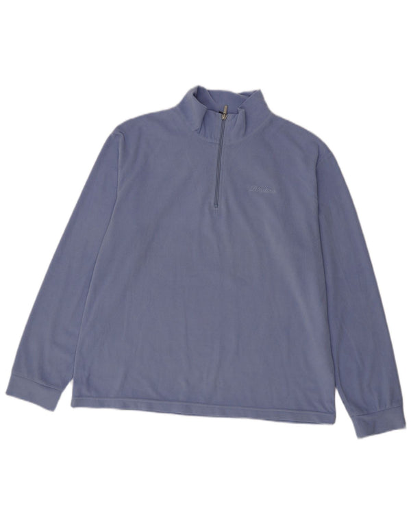 Diadora Womens Zip Neck Fleece Jumper UK 20 2XL Blue Polyester