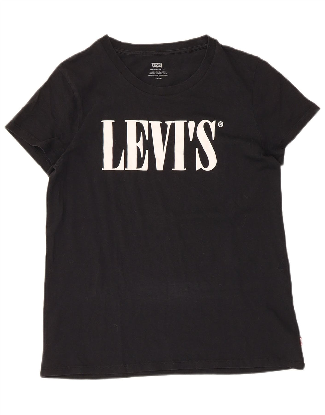 Levi's Womens Graphic T-Shirt Top UK 10 Small Black