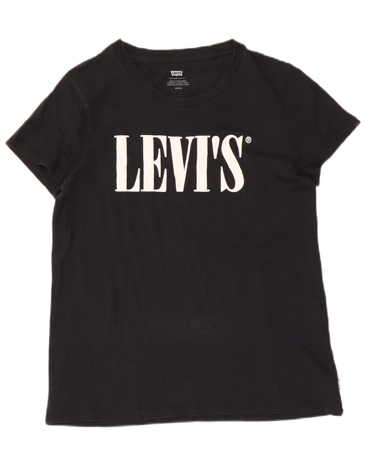 Levi's Womens Graphic T-Shirt Top UK 10 Small Black